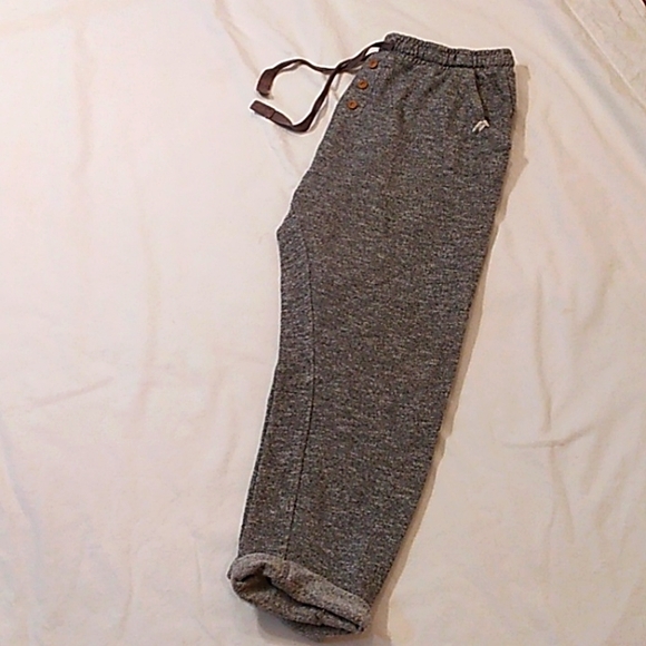 ROXY BUTTON FRONT ROLLED CUFF HEATHER GRAY COMFY PANTS - Picture 3 of 6